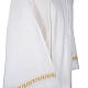 Monastic Alb with embroidered gold motif, white cotton s4