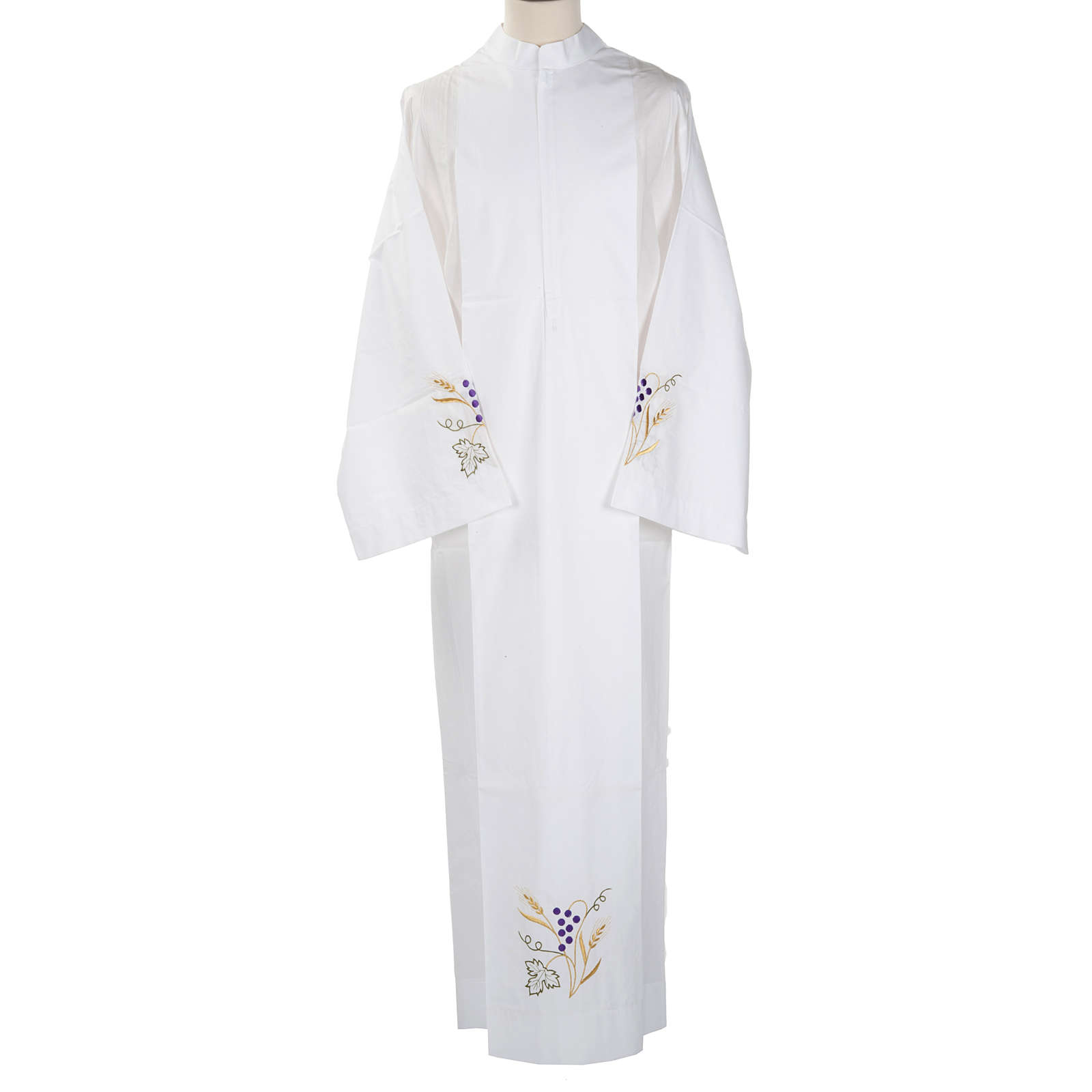 White Priest Alb With Grapes And Ears Of Wheat In Wool Online Sales