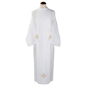 Deacon Alb with gold cross wool