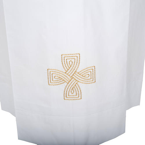 Deacon Alb with gold cross wool 2