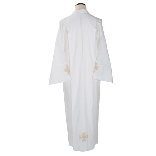 Deacon Alb with gold cross wool 4