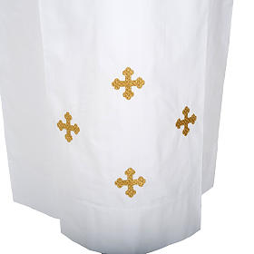 Aube blanc laine croix décorés