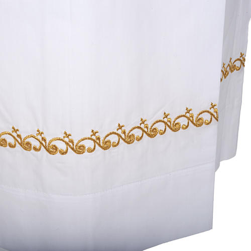 White alb wool gold embroidery 3