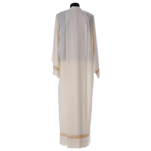 Deacon Alb with embroidered decoration twisted, white wool 6
