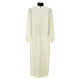 Liturgical alb with 2 pleats and zipper at front in polyester s1
