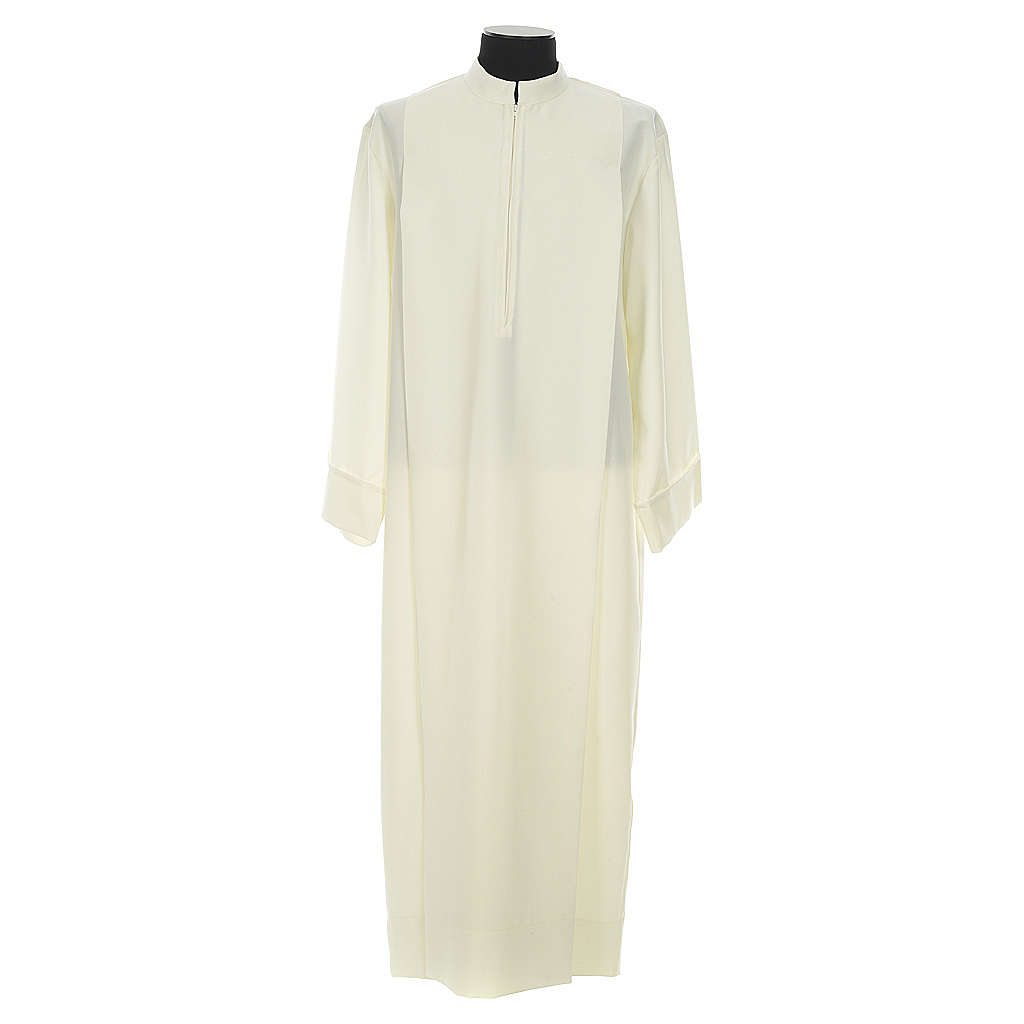 Catholic Alb in ivory with front zipper in 100% polyester | online ...