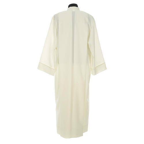 Catholic Alb in ivory with front zipper in 100% polyester 2