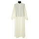 Liturgical alb with false hood in ivory polyester s1