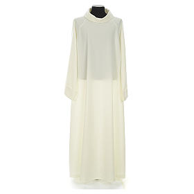 Liturgical flared alb in ivory polyester