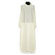 Liturgical flared alb in ivory polyester s1