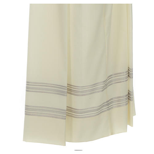 Deacon Embroidered Alb in wool and polyester with double twisted yarn 3