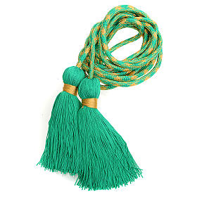 Alb cincture, green and gold color