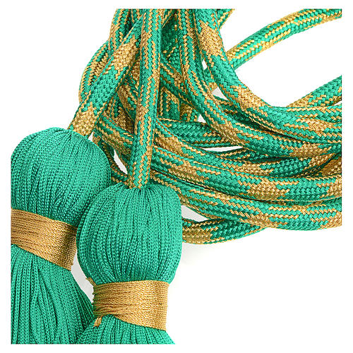 Alb cincture, green and gold color 2