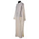 Ivory alb in polyester and wool with 2 pleats s2