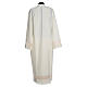 Deacon alb with embroidered on sleeves with lace bands in polyester, ivory s2