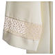 Deacon alb with embroidered on sleeves with lace bands in polyester, ivory s3