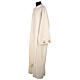 Deacon Alb with crosses and floral embroidery in polyester, ivory color s4