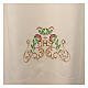 Deacon Alb with crosses and floral embroidery in polyester, ivory color s5