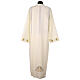 Deacon Alb with crosses and floral embroidery in polyester, ivory color s8
