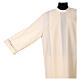Clergy Alb in wool polyester hand embroidery cross gigliuccio stitch, ivory color s5