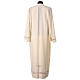 Clergy Alb in wool polyester hand embroidery cross gigliuccio stitch, ivory color s7
