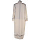 Monastic Alb, wool polyester hand embroidered, in ivory with gigliuccio hemstitch s5