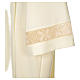Clergy Alb with lace bands in polyester shoulder zipper, ivory s4