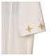 Ivory alb in polyester with cross, wheat and grapes embroideries s3