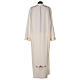 Clergy Alb in polyester with cross, wheat and grapes embroideries in ivory s7
