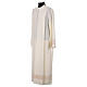 Clerical alb in polyester with golden lace bands, ivory s4