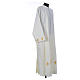 Monastic Alb in polyester with cross on sleeves and wheat embroideries, ivory color s3