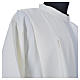 Monastic Alb in polyester with cross on sleeves and wheat embroideries, ivory color s5