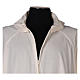 Priest alb in cotton polyester, flared in ivory with false hood s2