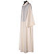 Priest alb in cotton polyester, flared in ivory with false hood s3