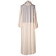 Priest alb in cotton polyester, flared in ivory with false hood s5