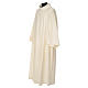 Clerical Alb in cotton and polyester, flared with cowl in ivory s2