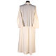 Simple Priest Alb in cotton and polyester, with zipper on front, ivory s5