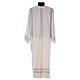Ivory alb in wool and polyester with double twisted yarn, woven s1