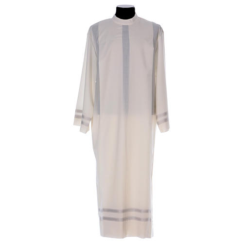 Aube liturgique ivoire double retors 55% polyester 45% laine 1