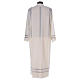 Clerical Alb in wool and polyester with double twisted yarn, woven in ivory color s4