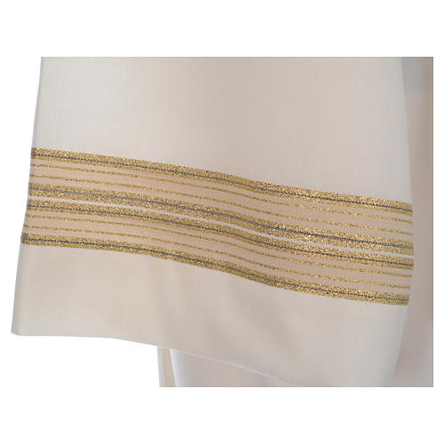 Ivory alb, polyester and wool double twisted yarn, woven fabric 5