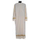 Priest Alb in polyester and wool double twisted yarn, woven fabric in ivory s1