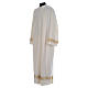 Priest Alb in polyester and wool double twisted yarn, woven fabric in ivory s2