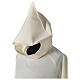 Priest Alb in wool and polyester with open hood in ivory s6