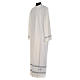 Catholic Alb with gigliuccio hemstitch and false hood, cotton polyester in ivory s2