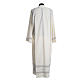 Clerical Alb wool polyester, gigliuccio stitch,in ivory with zipper on shoulder s2