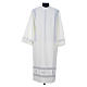 Catholic Alb in polyester, gigliuccio hemstitch, zipper on shoulder, ivory color s1