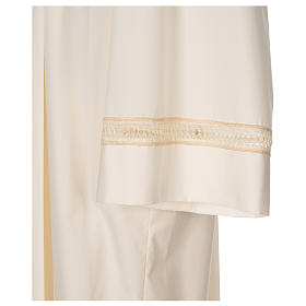 Albs: Clergy Alb with gigliuccio stitch zipper on shoulder in cotton polyester, ivory Albs: Clergy Alb with gigliuccio stitch zipper on shoulder in cotton polyester, ivory