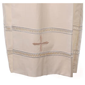 Clergy Alb with gigliuccio stitch zipper on shoulder in cotton polyester, ivory
