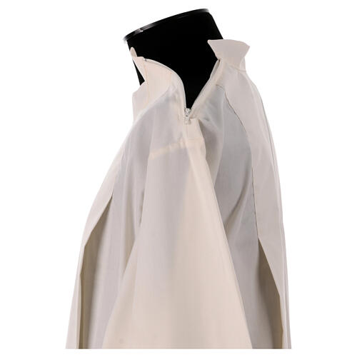 Clergy Alb with gigliuccio stitch zipper on shoulder in cotton polyester, ivory 5
